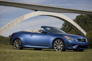Infiniti G37 Convertible 2011: Tiene un motor 3.7 litros V6 que genera 328CV a 7.000rpm y un torque de 365Nm a 5.200rpm. Estos vectores son transmitidos exclusivamente a las ruedas posteriores a través de su transmisión automática de 7 velocidades, la cual puede ser operada manualmente a través de sus paletas ubicadas detrás del volante. Mientras que la versión Sport cuenta con una transmisión de 6 velocidades exclusiva. Su aceleración de 0 a 60millas 80 a 100kms) es en 6.0 segundos. Tiene un consumo de 17mpg (27.4kmpg) en ciudad y 25mpg (40.2kmpg) en carretera. Este propulsor es una versión mejorada del V6 3.7 del Nissan 370Z. Infiniti G37 Convertible 2011: Tiene un motor 3.7 litros V6 que genera 328CV a 7.000rpm y un torque de 365Nm a 5.200rpm. Estos vectores son transmitidos exclusivamente a las ruedas posteriores a través de su transmisión automática de 7 velocidades, la cual puede ser operada manualmente a través de sus paletas ubicadas detrás del volante. Mientras que la versión Sport cuenta con una transmisión de 6 velocidades exclusiva. Su aceleración de 0 a 60millas 80 a 100kms) es en 6.0 segundos. Tiene un consumo de 17mpg (27.4kmpg) en ciudad y 25mpg (40.2kmpg) en carretera. Este propulsor es una versión mejorada del V6 3.7 del Nissan 370Z.